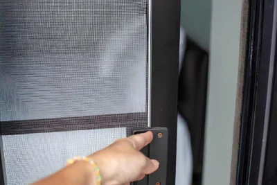 Sliding Door Screen Replacement - PSL Sliding Door Repair - Boca Raton & Palm Beach Area Installing a new sliding door screen to improve airflow and keep insects out